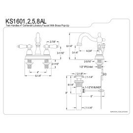 Kingston Brass KS1605AL Heritage 4" Centerset Bathroom Faucet, Oil Rubbed Bronze