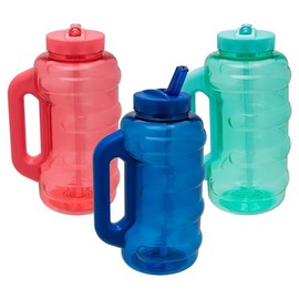 COOL GEAR 3-Pack BEAST 64 oz Jug with Handle | Large Capacity Water bottle for Athletes, Fitness, Gym, & Outdoor Sports | Wide mouth, Leak proof - Variety Pack