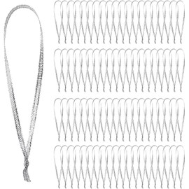 Pack of 100 Hooks for Christmas Baubles, Christmas Ornament Ribbon, Christmas Bauble Hanger, Christmas Bauble Hanger, Silver Christmas Tree Lanyard, Christmas Tree Hooks for Party Decorations