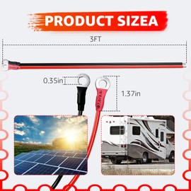 Sigely 10Awg Solar Battery Cables 10 Gauge
