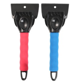 AUTOXBERT 2Pcs Ice Scraper Universal for Auto Cars Small Trucks Camping Home Outdoors Shovel Window Windshield Scraper Lightweight Snow Cleaning Frost Remover Tool for Vehicles (Blue, Red)