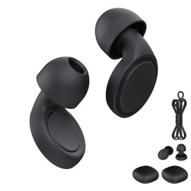 Jayine 2 Pairs Ear Plugs for Sleeping, Soft Full Silicone Ear Plugs for Noise Reduction 25dB, Reusable Hearing Protection Earplugs for Concert, Focus, Noise Sensitivity, 8 Ear Tips in S/M/L - Black