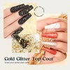 MIZHSE Gold Glitter Top Coat Gel Nail Polish, Glitter Nail