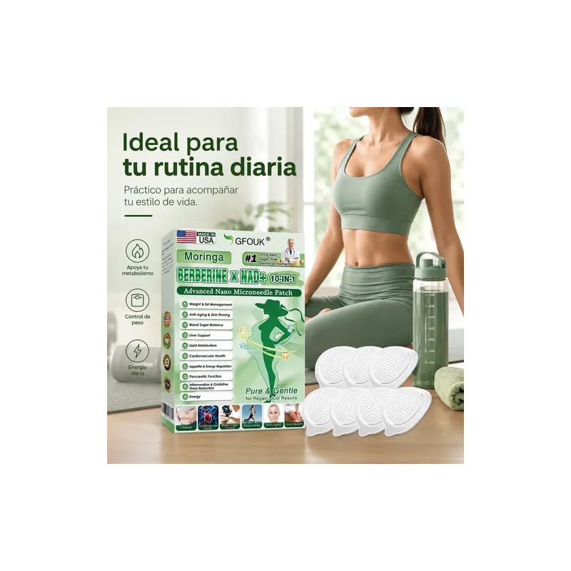 Parche Avanzado Con Nanoagujas Moringa Berberine 10 En 1