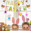 19 Pcs Easter Decorations,Easter Bunting,Easters Bunny Table Decorations For Home