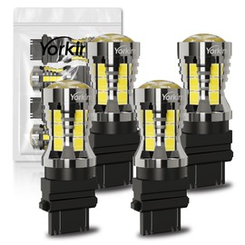 Yorkim 3157 LED Bulb 6000K White 2880 lumens 3156 LED Reverse Lights 3057 LED 4114 LED Day Running Light 3056 3457 led Replacement bulb for Turn Signal Tail Light Brake Light, 4pack