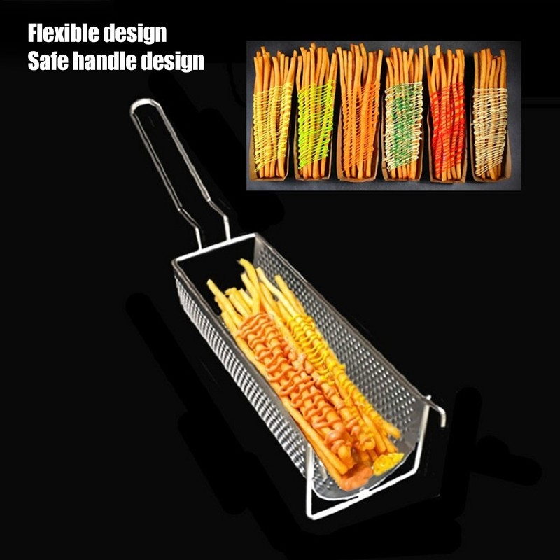 French Fries Basket 304 Stainless Steel Food Grade Thick Flexible