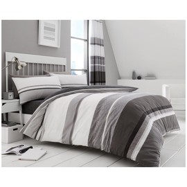 GC GAVENO CAVAILIA Gaveno Cavailia Luxurious Bed Set with Duvet Cover and Pillow Cases, Polyester-Cotton, Single, Hudson Grey