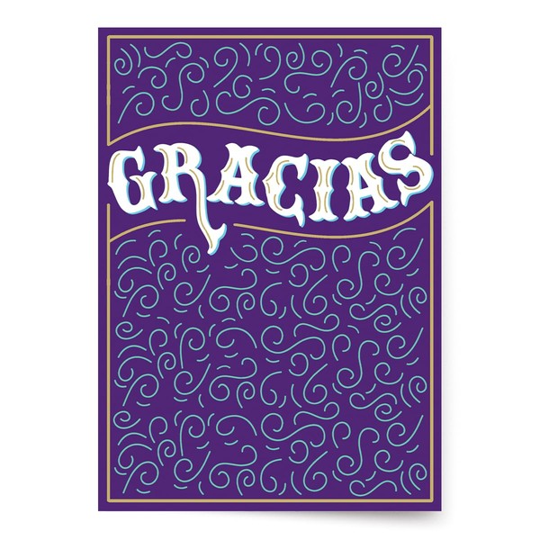 Designer Greetings Pensamientos Especiales, Spanish Thank You Cards, “GRACIAS” Purple