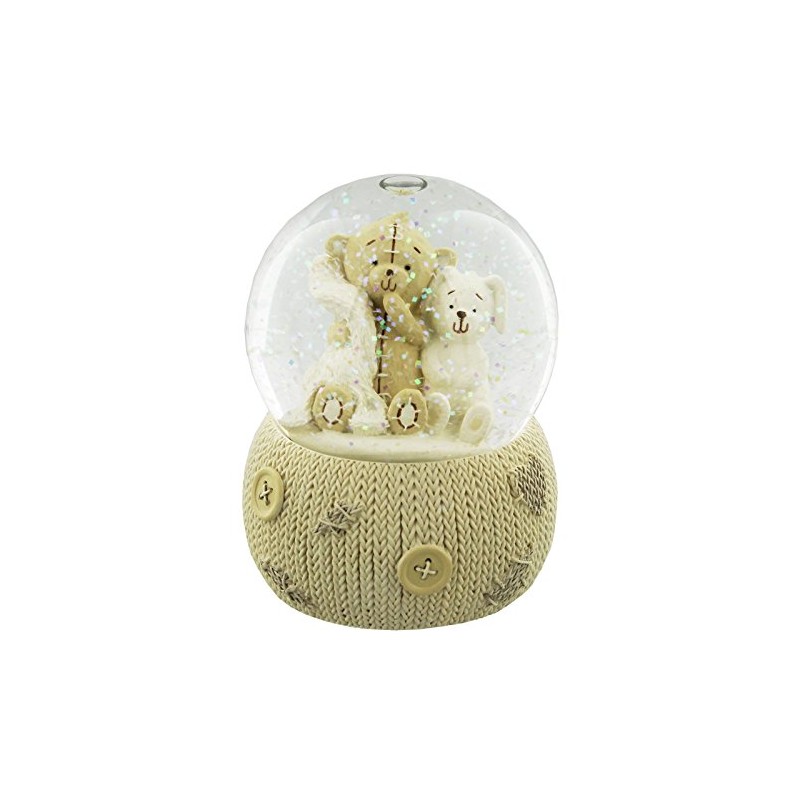 Button Corner Teddy Resin Snow Globe in Gift Box