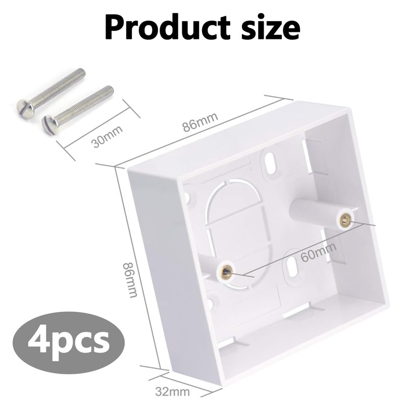 NIYATA 4pcs Surface Mount Back Box for Ethernet Wall Plates,