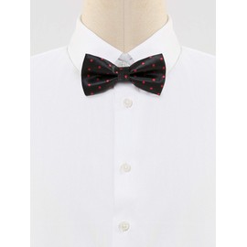 Allegra K Men's Women's Bowtie, Bowtie, Ribbon, Polka Dot Pattern, Party, School Entrance Ceremony, Wedding, multicolor (black / red)