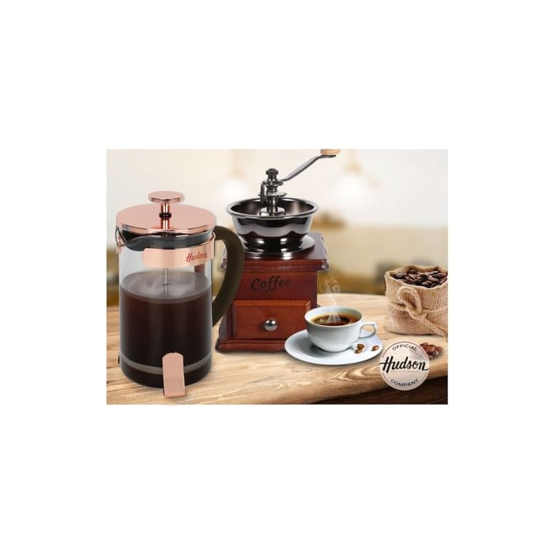 HUDSON French Press Coffee and Tea Maker, 6 cups, copper