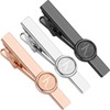 AMITER 3pcs Tie Clips with Initial A-Z, Skinny Tie Bar
