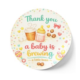 A Baby is Brewing Baby Shower Favor Stickers – 100 Labels (1.5 Inches), Ideal for Decorations & Party Favors