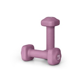 Tone Fitness 5 lb Neoprene Dumbbell Pair for Home Workouts – Non-Slip Design - Purple