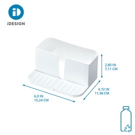 iDesign Recycled Plastic Sink Caddy with Tray - 4.72” L x 6” W x 2.8” H, White