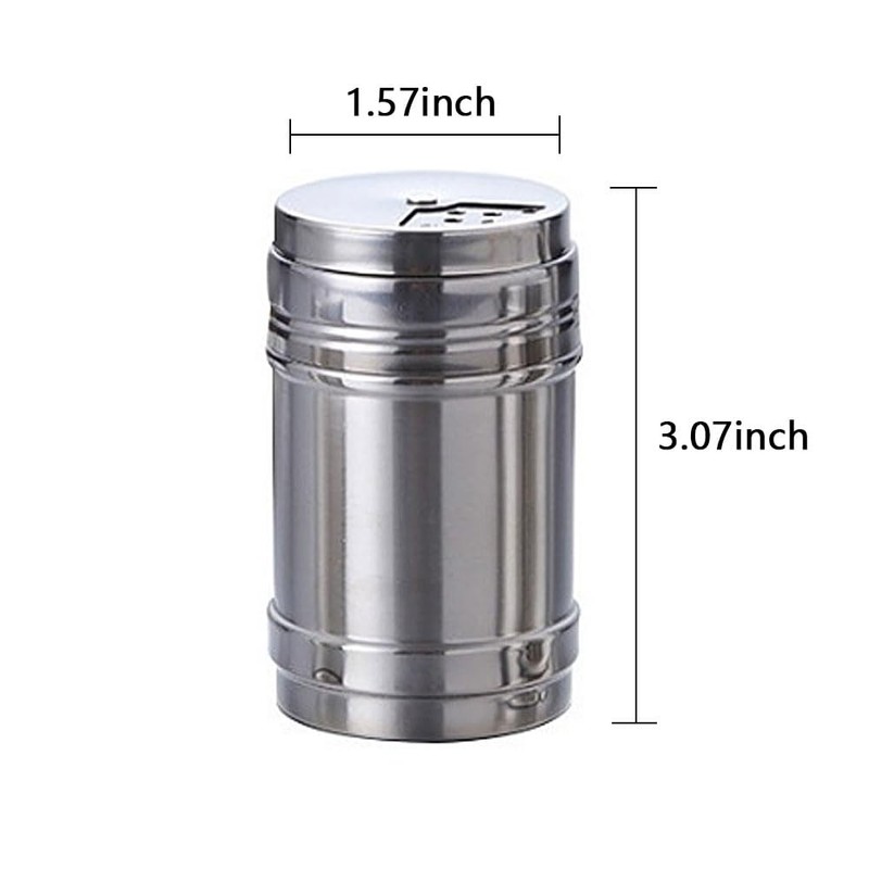 6 PCS Shaker Seasoning Cans with Rotating Cover Steel Seasoning