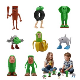 NieYat Tung Tung Tung Sahur Figure, 8 Pieces Italian Brain Red Figures, Tralalero Tralala Figure, Tung Tung Tung Sahur Figure Set, Brain Red Animals Figurines to Collect and Decorate