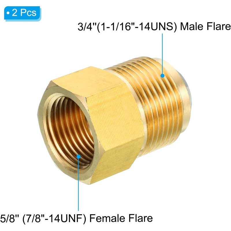 PATIKIL 5/8 SAE (7/8"-14UNF) Female Flare x 3/4 SAE (1