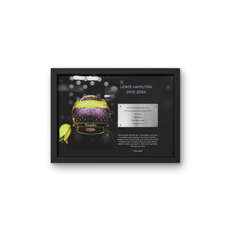 Lap Legends Lewis Hamilton 2024 Framed Display Gift with Reproduced