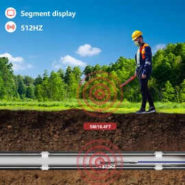 512HZ Pipe Locator Receiver Underground Pipeline Tester Locator,Sewer Inspection Receiver for Sewer Camera LED Display Pipe Inspection Locator for Exploration