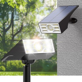 Katipeal Solar Spot Lights Outdoor, 2 Pack Outdoor Solar Lights for Yard Waterproof, 4 Lighting Modes Solar Landscape Spotlights, Auto On/Off Solar Powered Flood Lights Garden Pathway (Cool White)