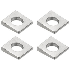 PATIKIL 4pcs Beveled Square Washers, M10x22mm Square Beveled Washers Bearing Strut Plate Flat Pad Spacer 304 Stainless Steel for 10mm Bolts Wedge Shim Leveling Fastener Nut Gasket, Silver
