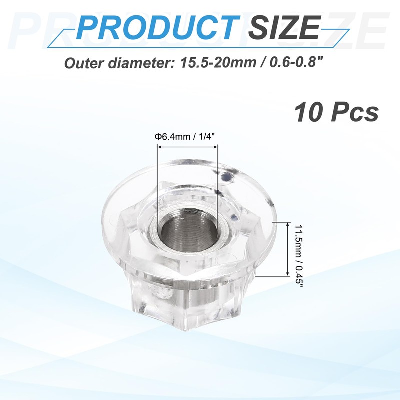 sourcing map 10Pcs ABS and Copper Potentiometer Knobs 1/4" Volume