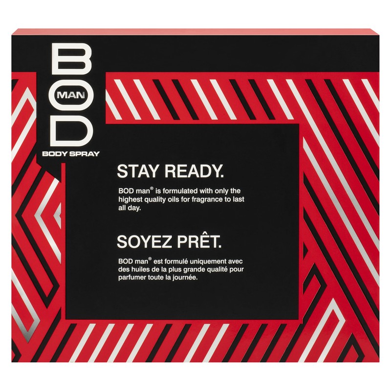 BOD man Body Spray Gift Set, Black, Really Ripped Abs,