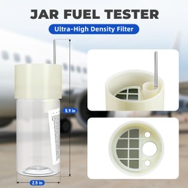 Bghdas Aviation Fuel Testing Jar for Non-Ethanol Fuel Testing, Fuel Sample Collection, Contamination Detection, Fuel Saving - 12 oz