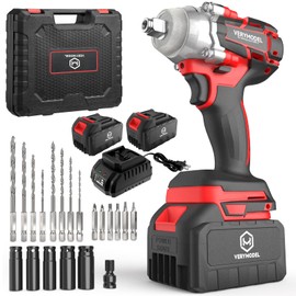 Cordless Impact Wrench,1000N.m(740 ft-lbs) High Torque Brushless 1/2 inch Impact Gun,2x 4.0Ah Battery,6000 RPM (3 in 1) Power Impact Driver for Car/Home/Lawn Mower