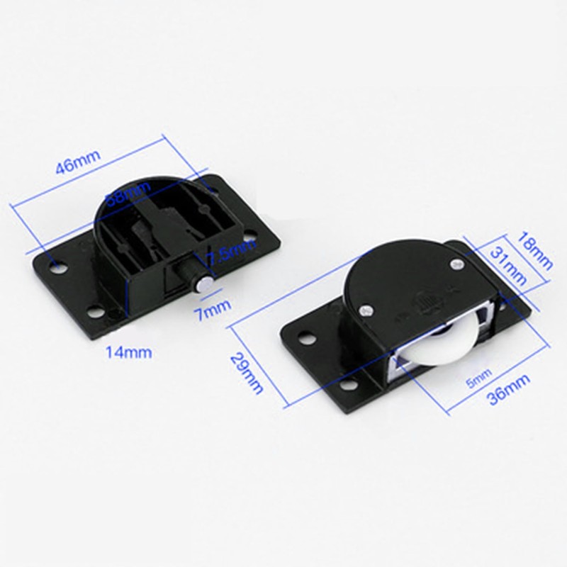 Maxmoral 2 Sets Black Sliding Cabinet Hardware Components Home Wardrobe