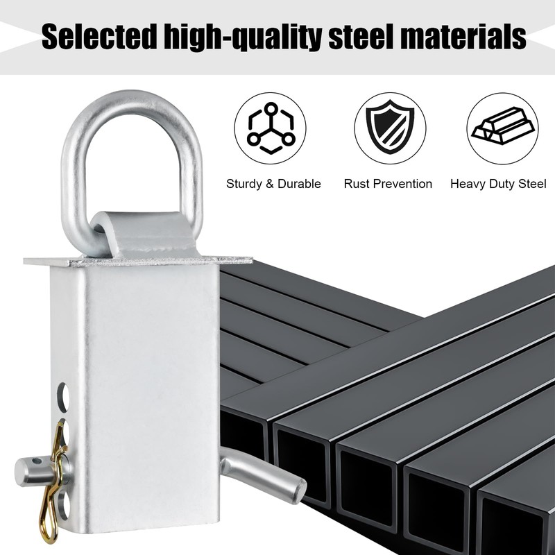 Heavy-Duty Trailer Stake Pocket D Rings with Anti-Loss Cord, Adjustable