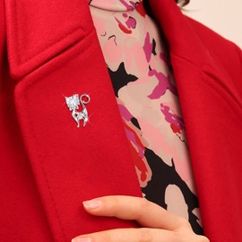 KristLand Cat Brooches for Women Fashionable Animal Brooch with Sparkling Zirconia Stones Corsage Art Deco Cute Cat Brooch Birthday Party Wedding Gift Girls, Silver