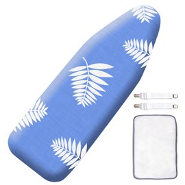 SheeChung Ironing Board Cover and Pad 15x54,Thick Ironing Board Cover with Padding Standard Size,Heavy Duty Iron Pad Cover with Elastic Edge & Adjustable Fastener,Full Size Scorch Resistant Padding