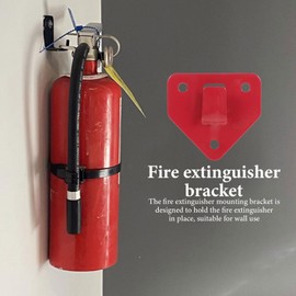 Housoutil Halterung für Feuerlöscher, 8-teilig, Universal, dreieckig, Wandhalterung, Halterung für Feuerlöscher, Wandhaken für Feuerlöscher, Rot
