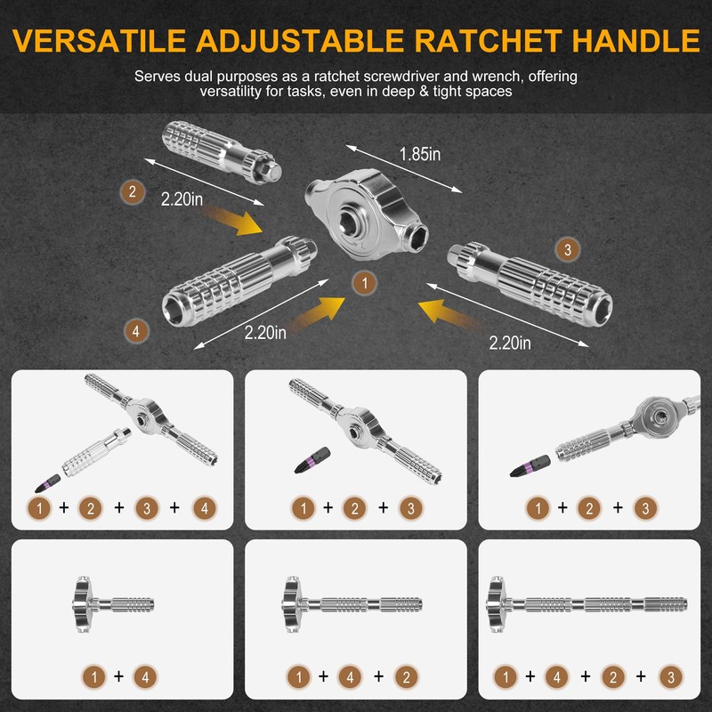 40 in 1 Magnetic Ratchet Screwdriver Set, Multi Bit Magnetic