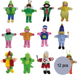 High Quality Fairy Tale Finger Puppets for Dolls and Casperle Theatres Made of Wood and Fabric 13 cm for Children Toy (Finger Puppets - Fairy Tale 2)