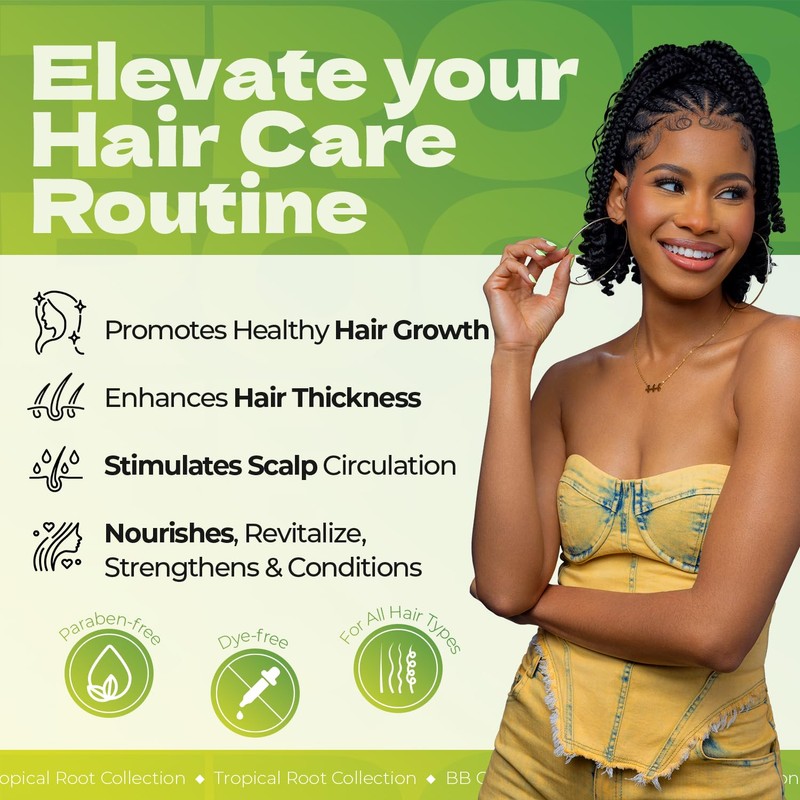 Bronner Brothers Tropical Roots Black Castor, OIL, Rosemary, 5 Fl