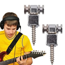 6 Pieces Vintage Guitar Roller String Trees Retainer Guides Guitar Parts for Electric Guitar, Chrome