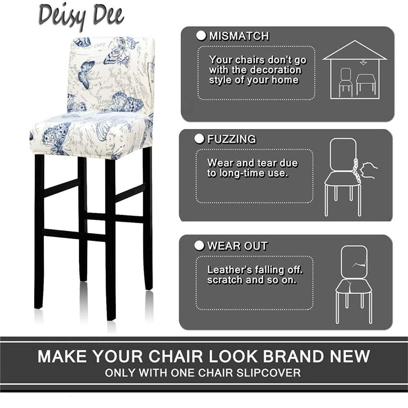 Deisy Dee Stretch Slipcovers Chair Cover for Counter Height Side