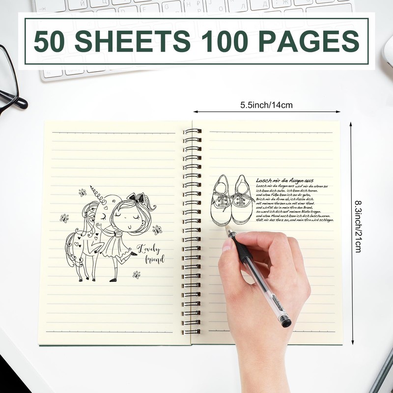 Yahenda 54 Pcs Spiral Notebook Bulk A5 Journal Lined 8.3''