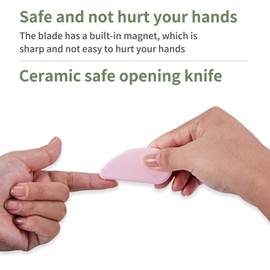 ALLOMN Ceramic Blade Safety Cutter, Mini Box Cutter with Keychain Hole, Portable Magnetic Package Opener Coupon Cutter, Cutter Tool for Pocket Bag Envelope Mail Letter Paper DIY Projects (3 Pack)