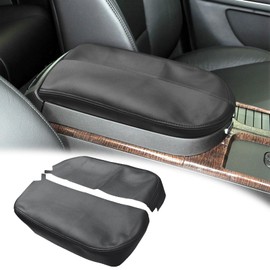 VKGUG Center Console Lid Armrest Cover Replacement Compatible with Acura MDX 2007 2008 2009 2010 2011 2012 2013 Leather Car Arm Rest Skin Upholstery Black (Only Leather Part)