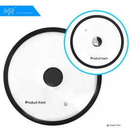 Silicon Glass Lid for Pot,Pan,Skillet Fits 8.5"(22CM) Cookware Silicon lid Dishwasher Safe, Replacement Lid Vented Tempered Glass with Heat Resistant Silicone Rim By HR Huare Technology, Black,1 Pack