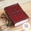 Fleur de Lis Leather Journal 13.5 x 18.5 cm Handmade