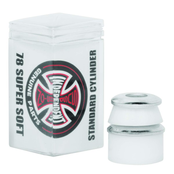 Independent Standard Cylinder Cushions White Skateboard Bushings - 2 Pair with Washers - 78a