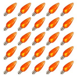 Vickerman 648148-0.96 watt 130 Volt C9 Orange Twinkle LED Light Bulb (25 Pack) Christmas Light Bulbs (XLEDSC98-25)