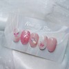 [Handmade Nail Tip] Pink Butterfly Pearl Nails / [수제네일팁] 핑크나비펄
